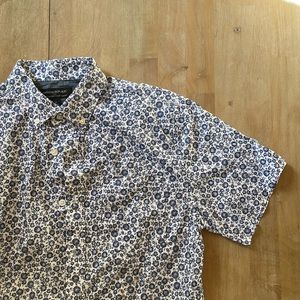 Banana Republic blue floral button down shirt